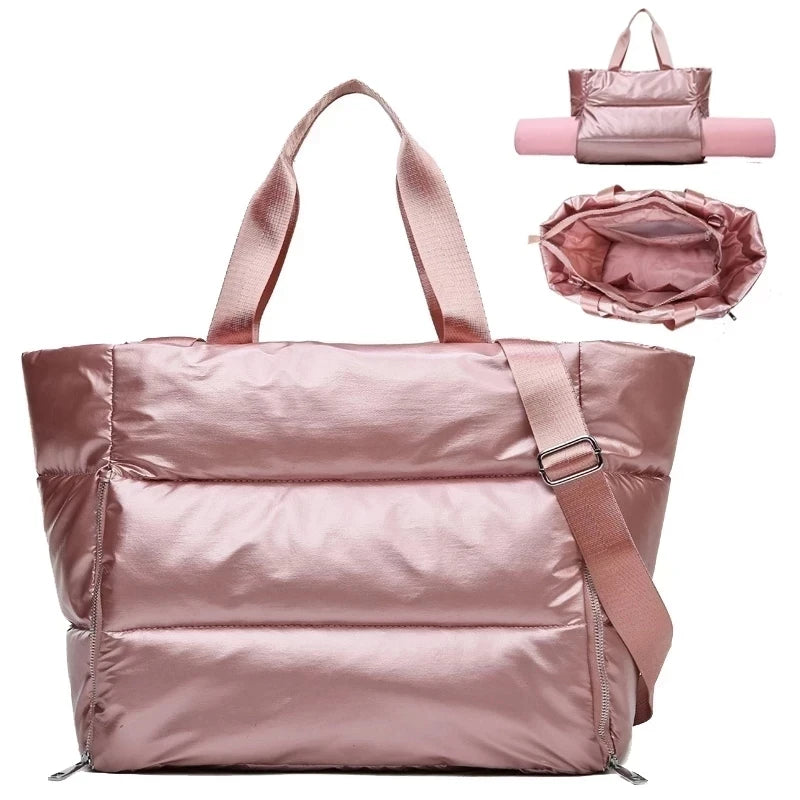 Blosa for Pink 2024 Women's Gym Sports Duffle Tote Bag Waterproof Weekend Travel Bag Zipper for Swimming Yoga Mat Fitness Should