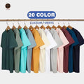 Wholesale Heavyweight 300 Gsm 100% Cotton Blank Oversize Black White Tshirts With Custom logo Embroidery DTG Printed for Men