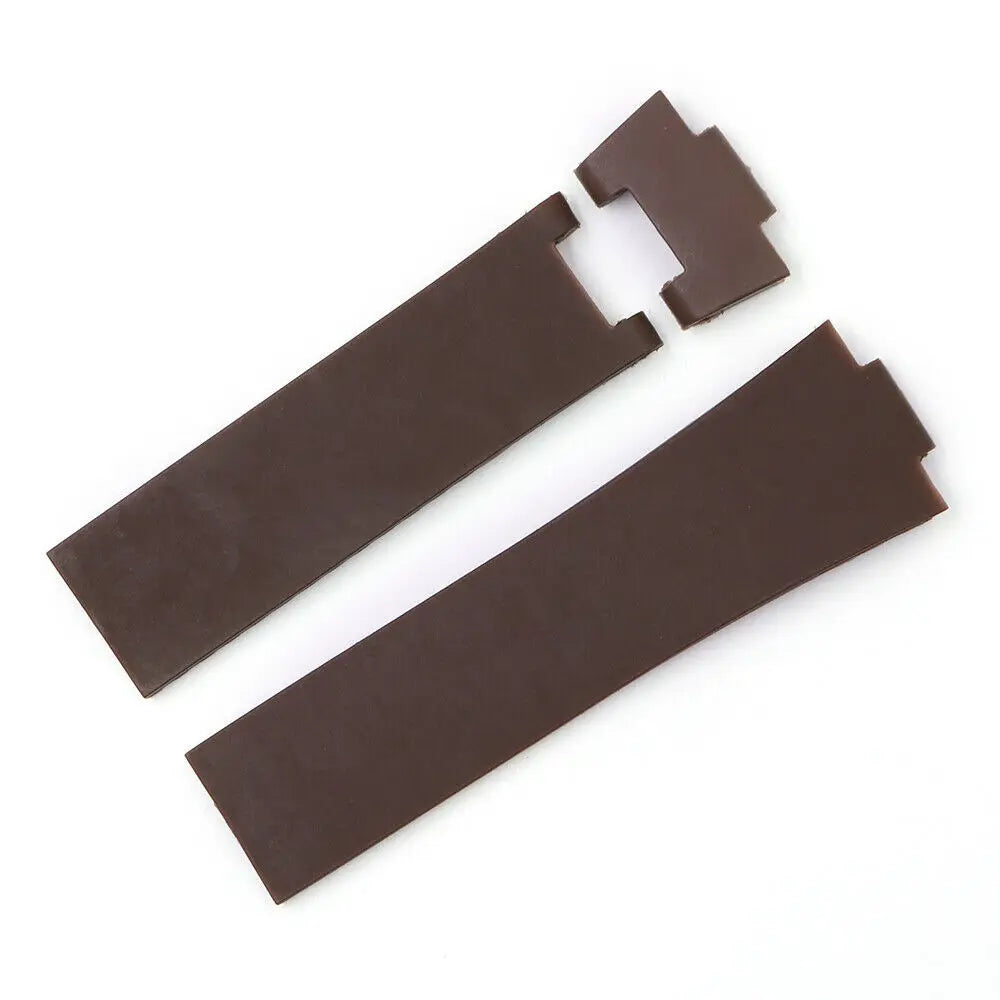 22mm*10mm Luxury Brown Rubber Waterproof Replacement Wrist Watch Band for Ulysse Nardin