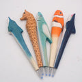 Wood Carved Ocean Animal Gel Pen Dolphin Shark Fly Fish Writing Pens Stationary Prize School Supply Christmas Birthday Favors