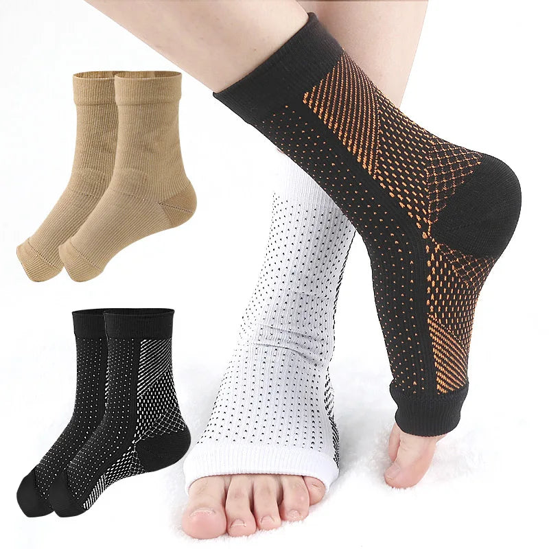 Plantar Fasciitis Ankle Brace with Compression Sleeve & Adjustable Double-Strap Support