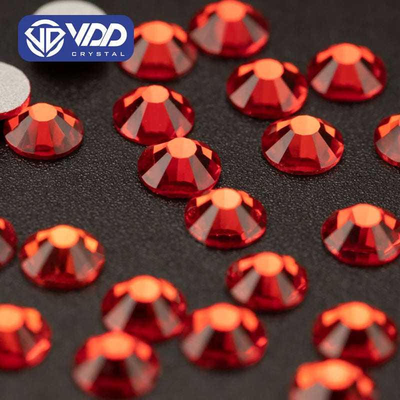 VDD 013 Siam SS3-SS30 Glass Rhinestones Crystal Non Hotfix Strass Glitter Stones Flatback for Nail Art DIY Crafts Decorations
