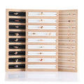 Natural Bamboo Wood Rectangular Earrings Display Tray Ring Storage Organizer Jewelry Display Rack Counter Storage