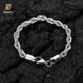Nuoya 3/4/5/6mm Stainless Steel Rope Chain Bracelets 18k Gold Pltead Jewelry Twisted Rope Chain Bracelet