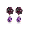 C7630 Abiding Fine Jewelry Factory Wholesale Flower Cluster Natural Amethyst Personalized Jewellery Custom Jewelry Earrings