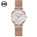 Hannah Martin Original Minimalist Rose Gold Steel Band Watch Elegant Luxury Waterproof Wristwatch Lady Business Style Wholesale MegaBDM
