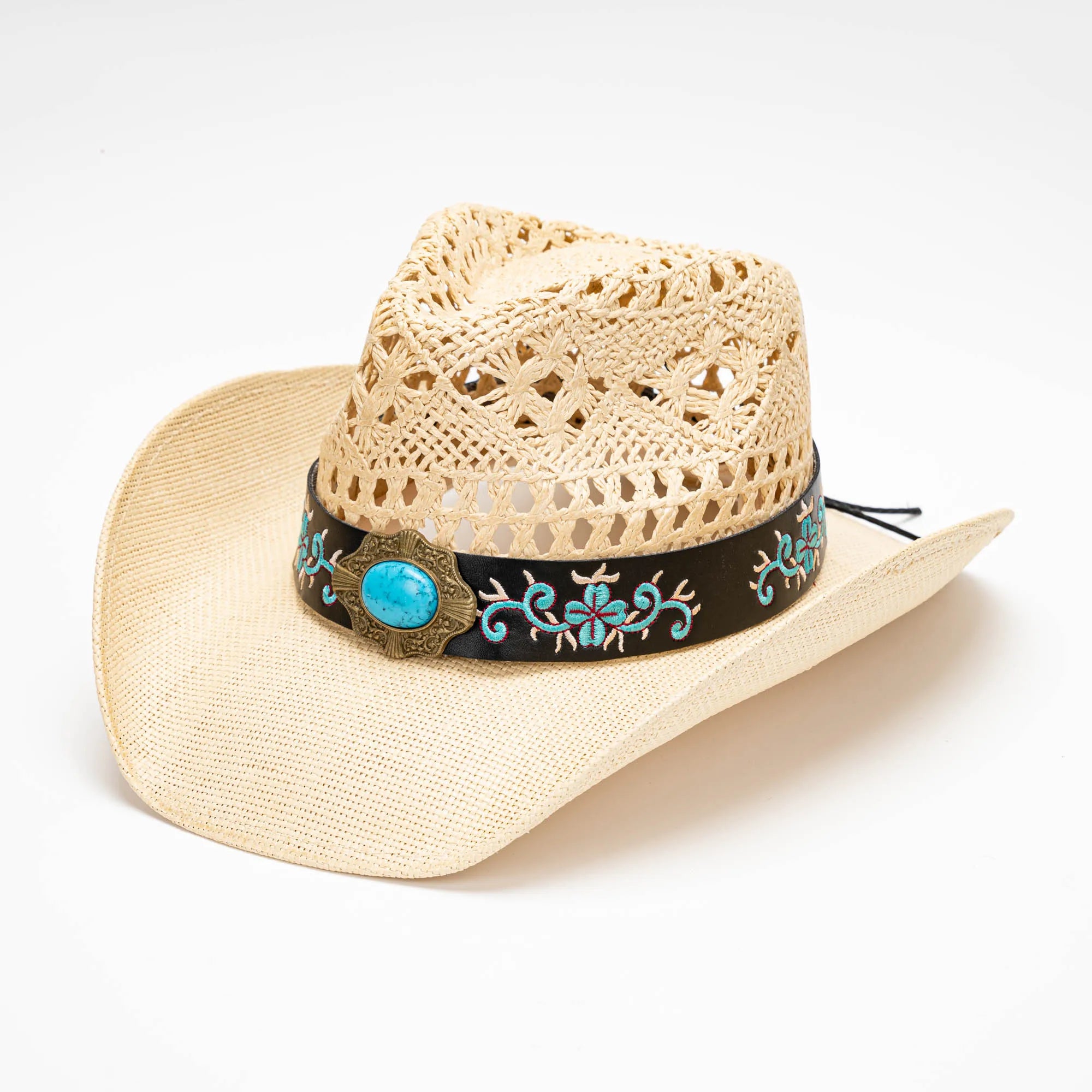 Premium Vintage Hollow Out Panama Straw Hat Western Cowboy Vacation Style Sun Protection Beach Hat for Men and Women Summer