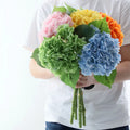 E07491 Artificial Flowers for Sale Wedding Home Vase Decor Silk PE Faux Hydrangea Artificial Hydrangea Flower for Party Decor