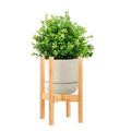 Adjustable Mid Century Modern Floor Indoor Potted Stand 15 Inch Height Bamboo Plant Holder for 8 12 Inch Flower Pot 1 Pack