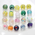 2025 Crystal  Factory Wholesale Colorful Cute Oil Dripping Glass Beads DIY Earrings Bracelet Pendant Accessories Round Beads