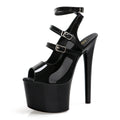 Gladiator 17cm Fashion Queen Platform Sandals Exotic Dancer Strip Pole Dance High Heels Peep Toe Gothic Women's Models Fetish