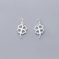 Hot Sale 925 Sterling Silver Hollow Four Leaf Clover Charm for Necklace Making Pendant