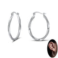 Wholesale NEW Trendy 925 Sterling Silver Click-Top Closure Earring Twist Round Hoop Cubic Zirconia 14K Gold Plated Hoop Earrings