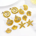 18K Gold Plated Stainless Steel Jewelry Ocean Collection Shell Stud Earrings for Engagement or Anniversary Gifts