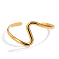 Molten Cuff Bracelet 18k PVD Gold Plated Stainless Steel Tendril Wave Cuff Bangle for Woman Gift Jewelry