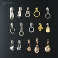 Custom Different Size Metal Zipper Puller Decorative Tag Metal Zipper Slider Bag Fittings for Handbags Clothing Bag Accessories