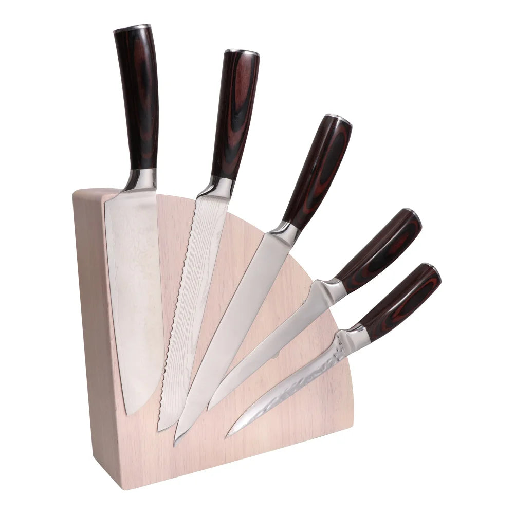 Semi Circle Rubber Wood Powerful NdFeB Magnetic Knives Holder