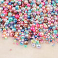NO HOLE Loose  Round ABS Pearl Beads Plastic Bead for Jewelry Making DIY rainbow Colored Beads 4mm 6mm 8mm 10mm