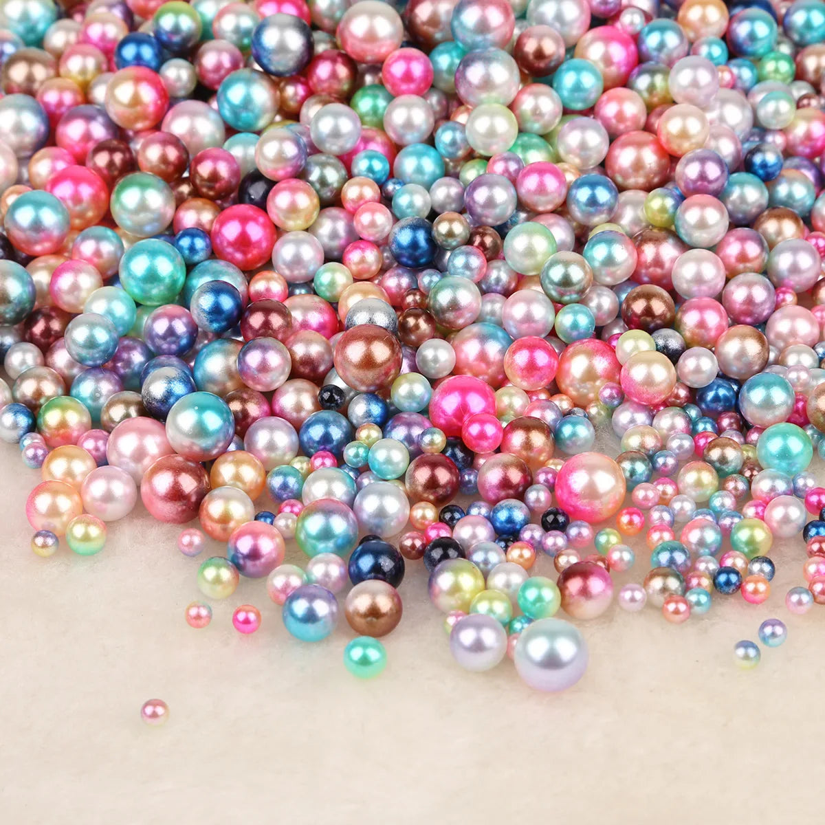 NO HOLE Loose  Round ABS Pearl Beads Plastic Bead for Jewelry Making DIY rainbow Colored Beads 4mm 6mm 8mm 10mm
