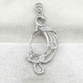 Sterling Silver 12*16mm Semi Mount Pendant Empty Frame Blank Support Setting S925 Base Holder Without Center Stone for DIY Inlay
