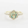 Anniversary Birthday Gift Vintage Natural October Birthstone Dainty Opal Engagement Jewelry S925 Gold Plated Promise Rings