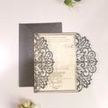 Lace Floral Laser Cut Wedding Invitations with Printable Paper and Envelopes for Wedding Birthday Party