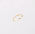 Modern Dainty Stainless Steel Wave Ring Gold Plated Skinny Thin Wiggle Ring Stackable Zig Zag Design