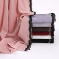 Zifeng OEM New Fashionable Eyelash Lace Sparkling Rhinestone Chiffon Scarf