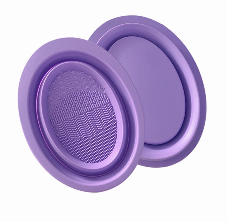 Portable Foldable Silicone Makeup Cleaning Brush Scrubber Bowl New Convenient Portable Makeup Tools Cleaner