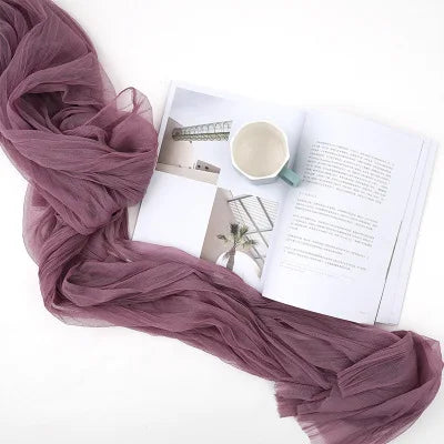 Rustic Cotton Gauze Cheesecloth Table Runner for Wedding Banquet Events Home Decoration