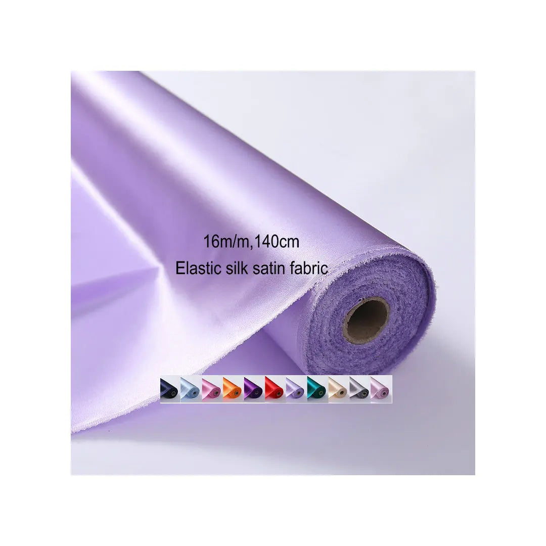 Mulberry Silk Charmeuse Stretch Satin Fabric 16mm 140cm Width Elastic Dyed Breathable Dresses Weddings Curtains Sofas Sleepwear