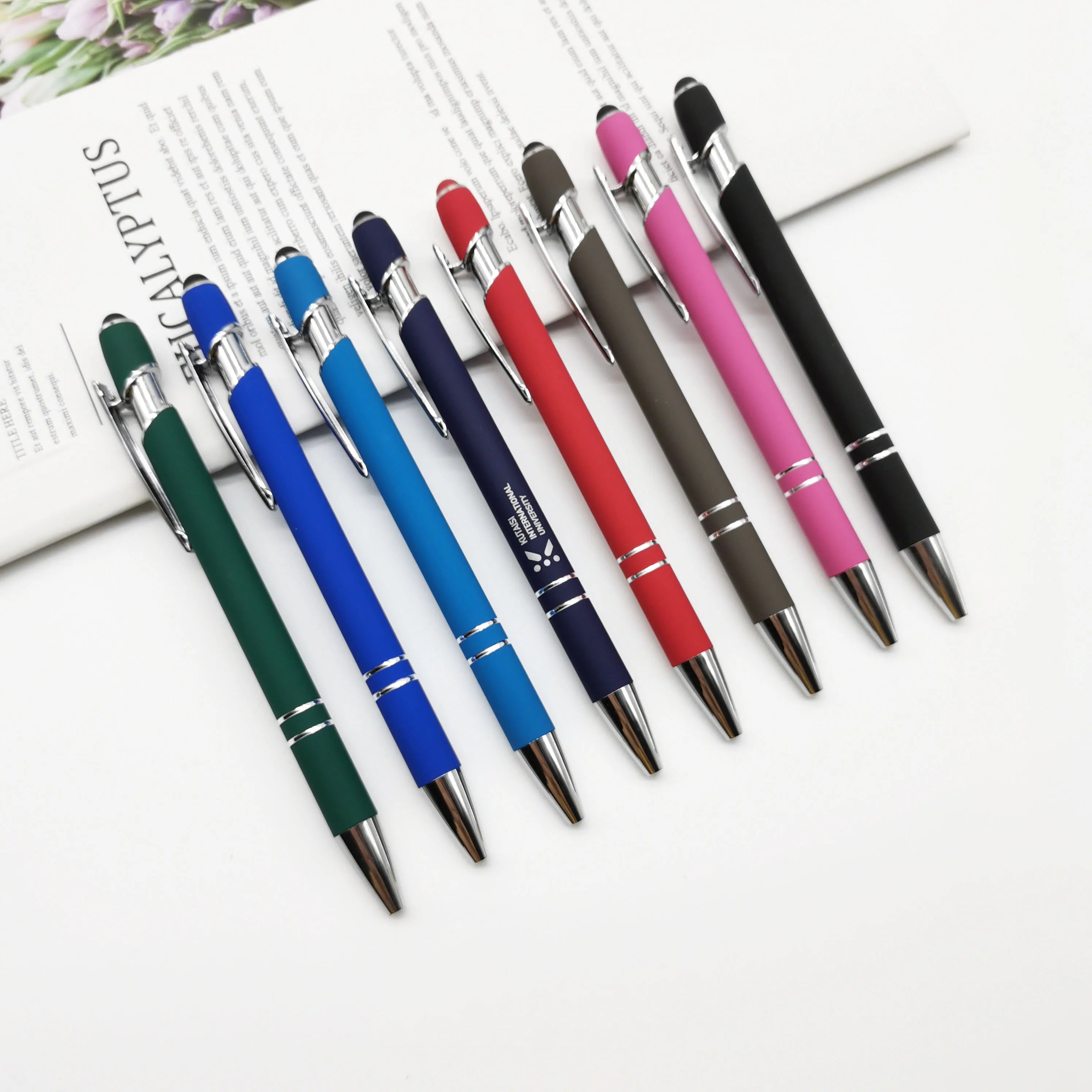 Promotional Novelty Touch Metal Aluminium Customized Pen Ball Point Pen Ballpoint Pens with Custom logo