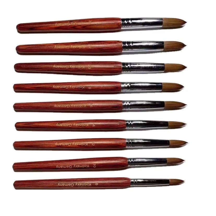Kolinsky Germany Acrylic Brushes Oval Acrylic Brush Kolinsky Acrylic Nail Brush for Nail Art Wooden Handle 2#-20#customizaion