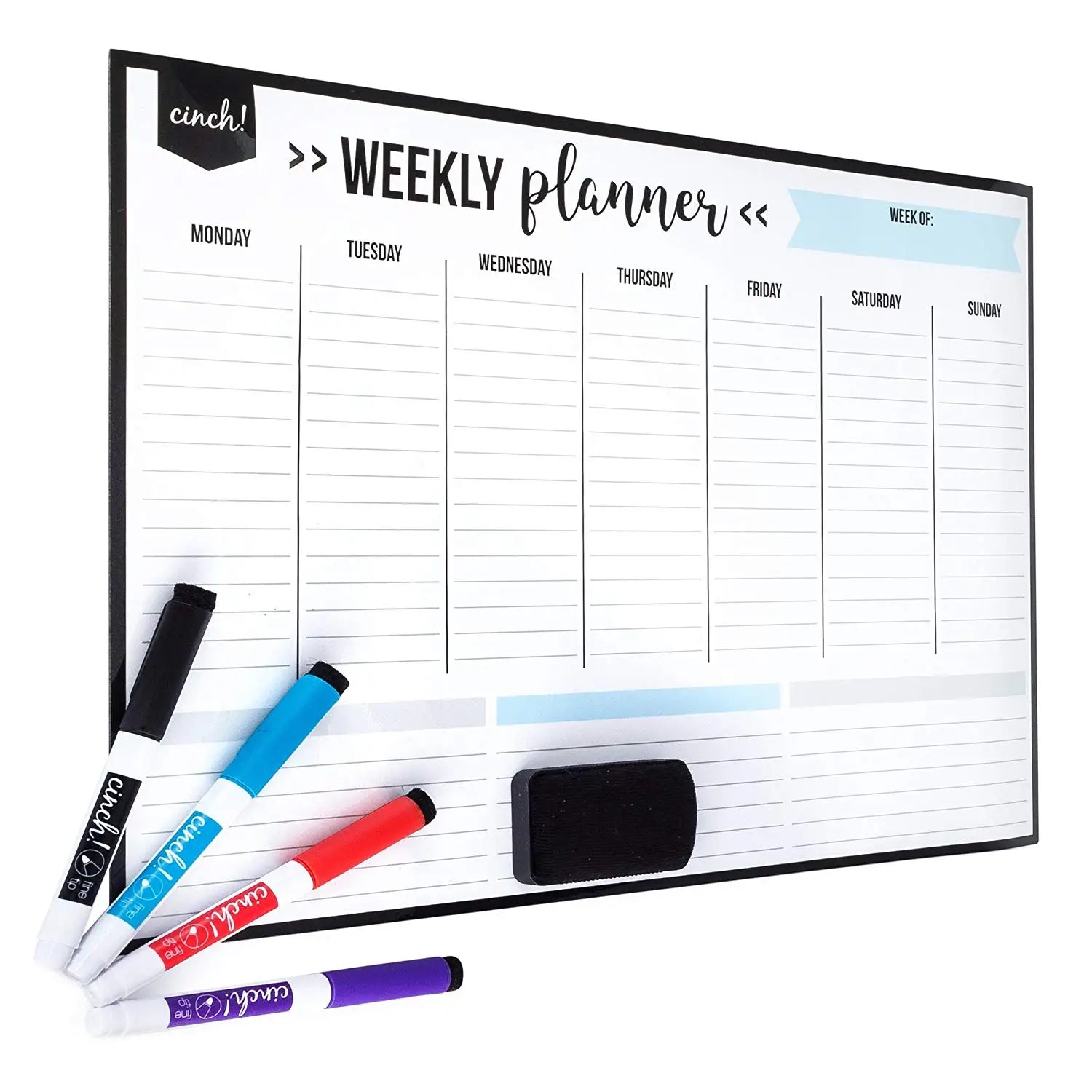 Weekly Dry Erase Board Calendar Stain Resistant Technology Magnetic Whiteboard Planner  for Refrigerator