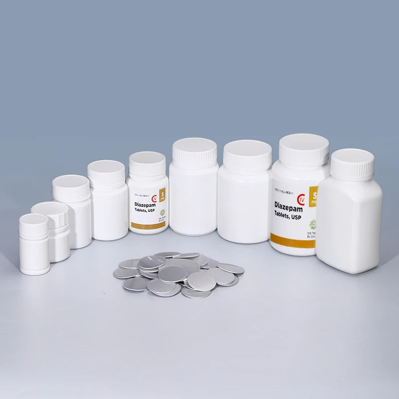 Empty Round HDPE Plastic Pill Bottle White Empty Medicine Bottle for Vitamin Capsule Packaging
