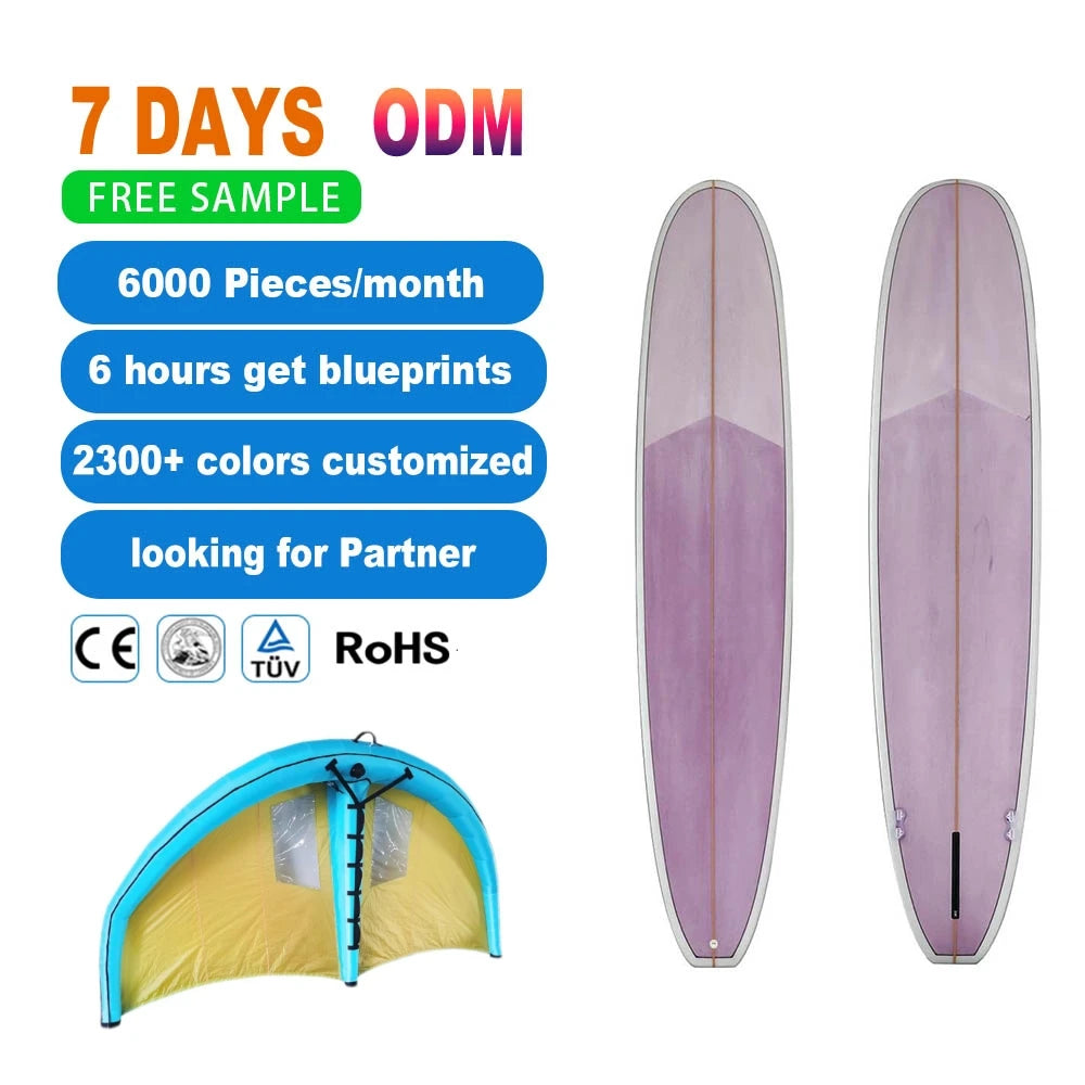 OEM Custom Epoxy Resin EPS Foam Fiberglass Layer IXPE Surfboard  Water Sports Soft Surfboard
