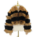 QIUCHEN QC20061 Plus Size Casual Real Raccoon Fur Short Thick Jackets & Coats