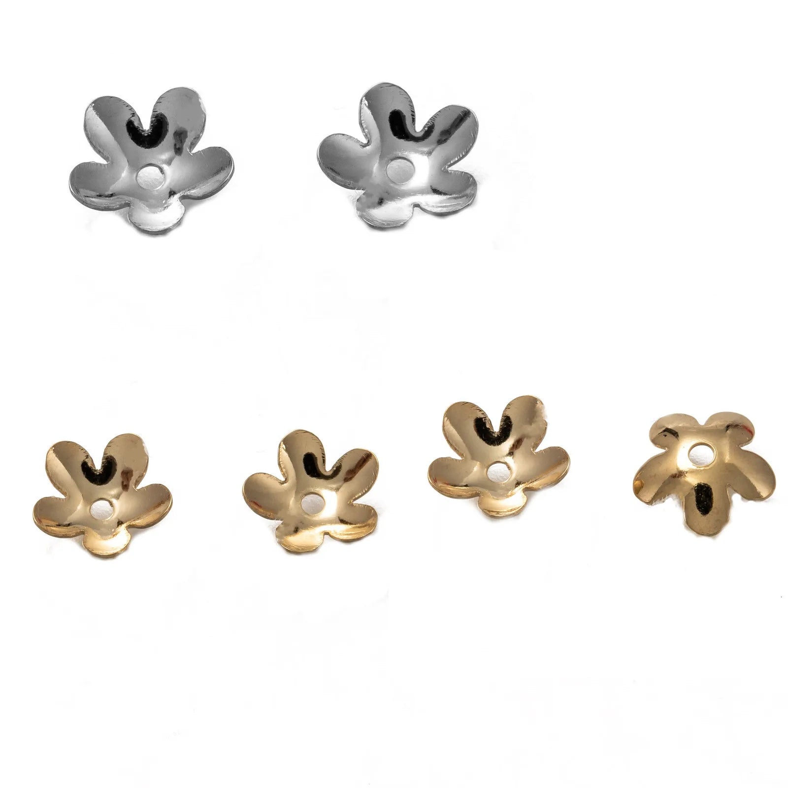 Manufacturer Direct Sales Stainless Steel Flowers Petal Beads Caps Findings Bulk End Spacer Charm Bead Cap for Jewelry Making