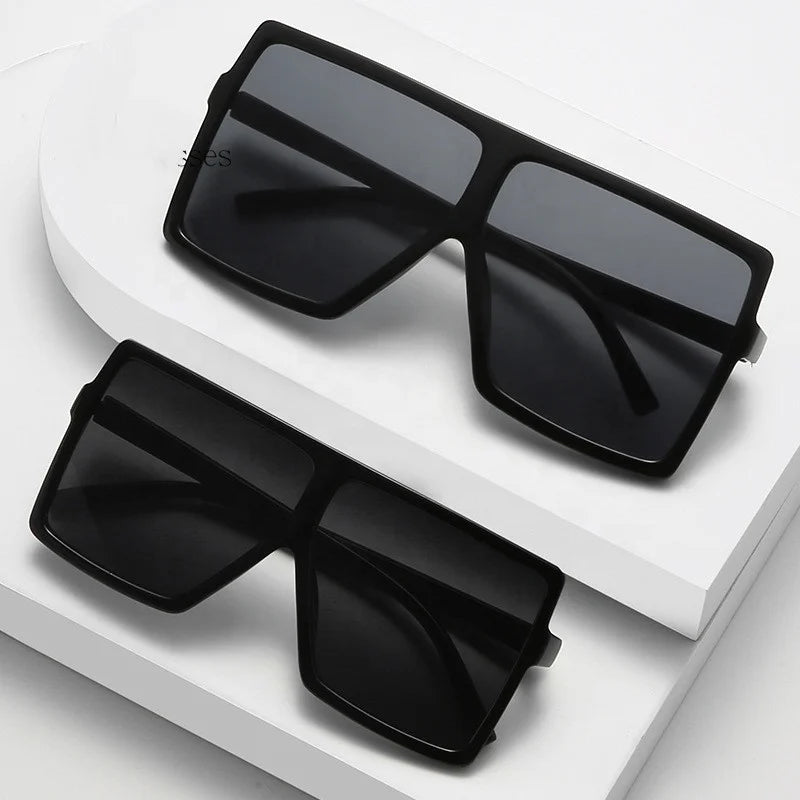 2022 New Arrival Oversized square Pc Frame Sun Glasses Stock Ready Uv400 Lens Shades Mommy and Me 1 Sets 2 Pcs Sunglasses