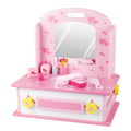 Popular wooden simulation play set dresser stove two-in-one toy pretend play toy