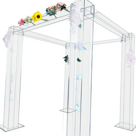 Transparent Clear Acrylic Chuppah & Wedding Canopy Arch Mandap Wedding Structure Gazeebo for Hotel/Restaurant Use-fyty Brand