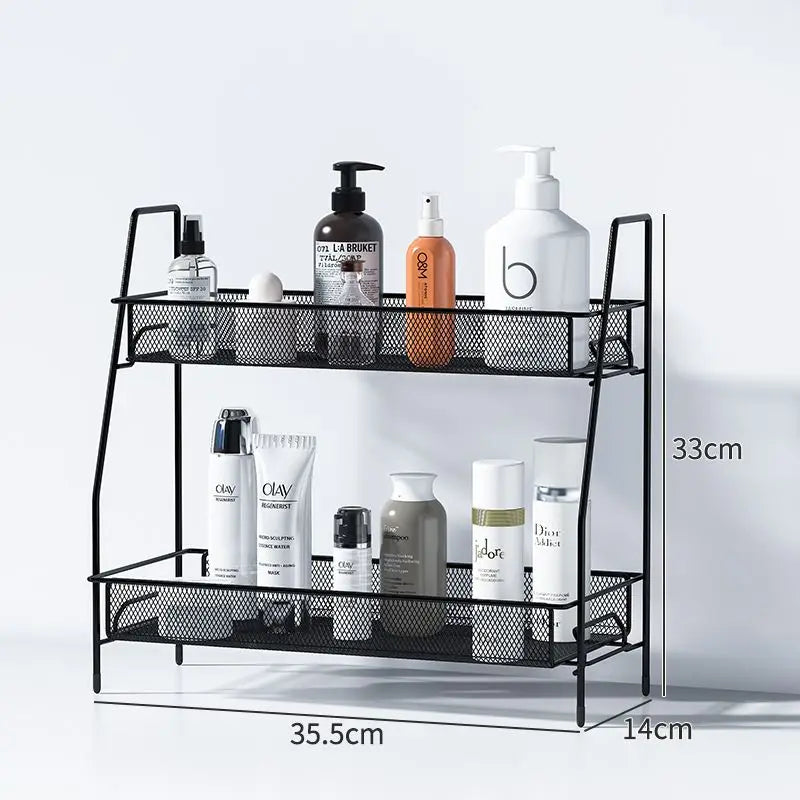 Cheap Double Tier Simple Storage Rack Bathroom Shelf Rack Bathroom Rack Shelf