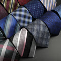 Striped Standard Necktie Soft Mens Paisley Polyester Neckties Skinny Tie Men Business Ties Designer Cravat 8cm Width Like Silk