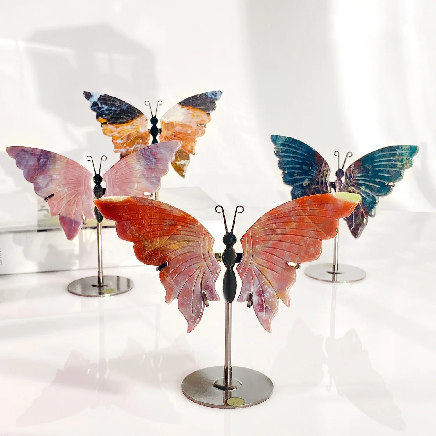 Hot Sale Natural Ocean Jasper Gemstone Crystal Butterfly Wings