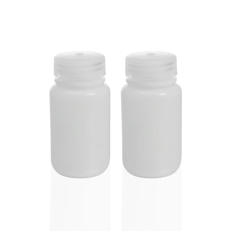JSBIO 125ml 4oz HDPE Wide Mouth Laboratory Bottles with Screw Cap Can Sterile Plastic Bottles 100ml chemical Reagent Bottle