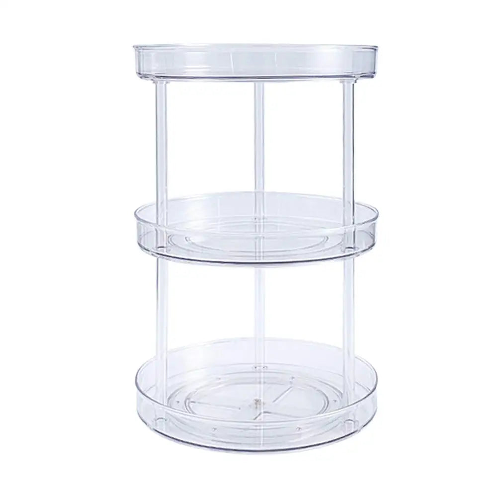 Multifunctional 360 Rotating Clear Cabinet Organizer Large Spinning Spice Jar Containers Cosmetic Can Storage Rack