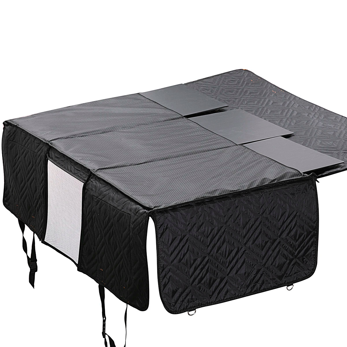 Durable 600D Oxford Material Waterproof Dog Hammock Scratchproof Car Seat Cover Mesh Window Storage Pocket for Pets Cats Solid