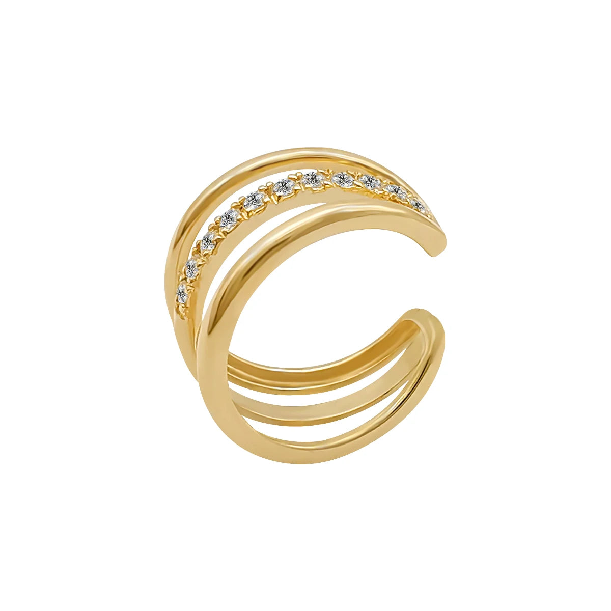 New Arrival Pure Gold Jewelry Solid Yellow Gold Zircon Moissanite Diamond Ear Clip Fine Jewelry Popular