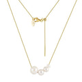 RINNTIN GPN56 Cultured Freshwater Pearl Simple Elegant Tender Quality Collarbone 925 Silver Chain Necklace Cold Tone Jewelry