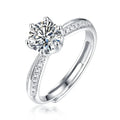 Abiding Jewelry New Arrivals Luxury 925 Sterling Silver Moissanite Diamond Adjustable Wedding Rings for Women Jewelry